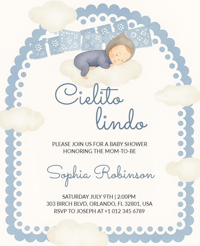 Cielito Lindo Baby Shower Celebration Invitation Flyer Template