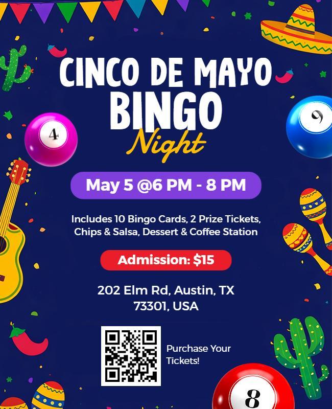 Cinco De Mayo Bingo Night Event Flyer Template