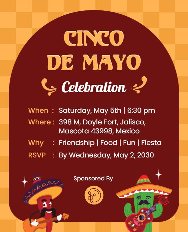 Festive Colorful Cinco de Mayo Celebration Flyer Template