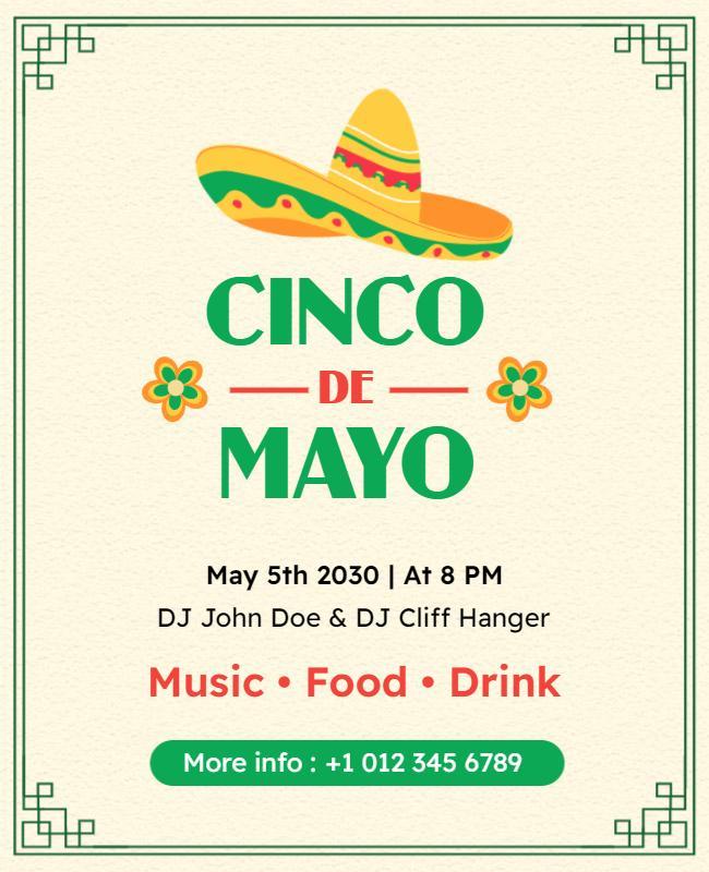 Colorful Fiesta-Themed Cinco de Mayo Celebration Flyer Template