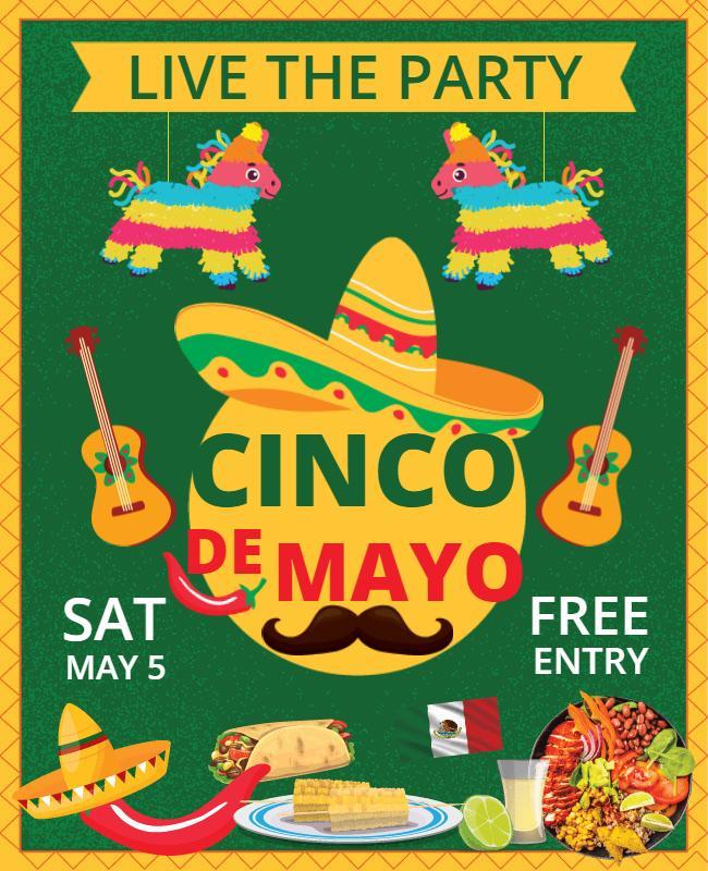 Cinco De Mayo Celebration Party Flyer Template