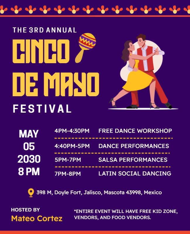 Cinco De Mayo Dance Festival Flyer Template