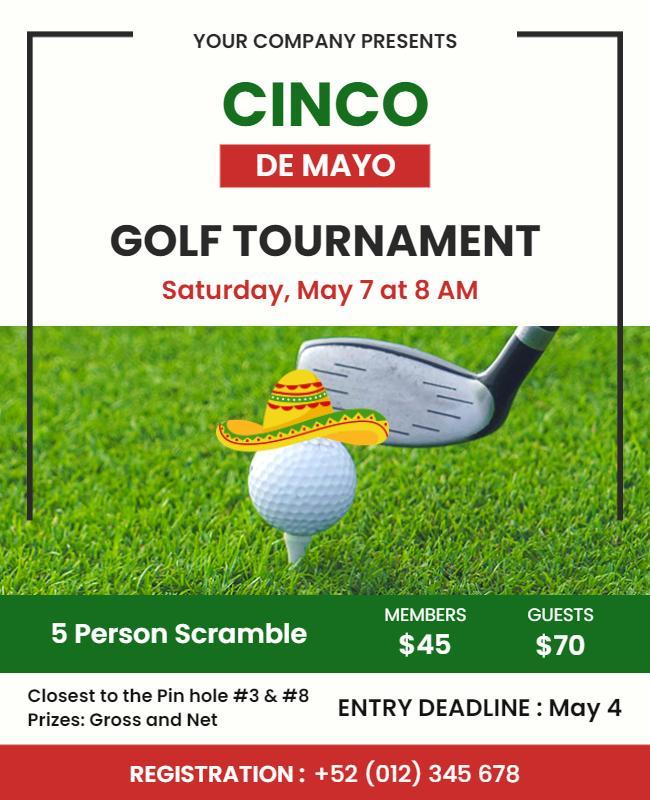 Cinco De Mayo Golf Tournament Flyer Template