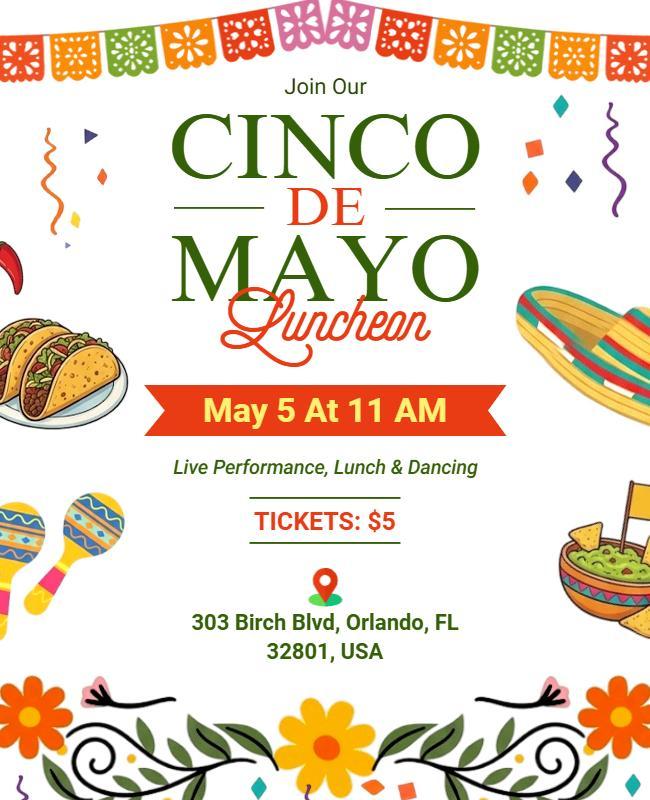 Cinco De Mayo Luncheon Celebration Poster Template