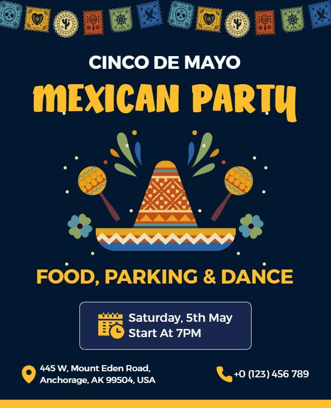 Cinco De Mayo Mexican Party Flyer Template