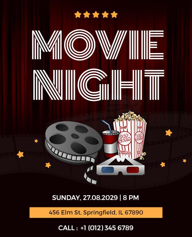 Cinema Movie Night Event Flyer Template