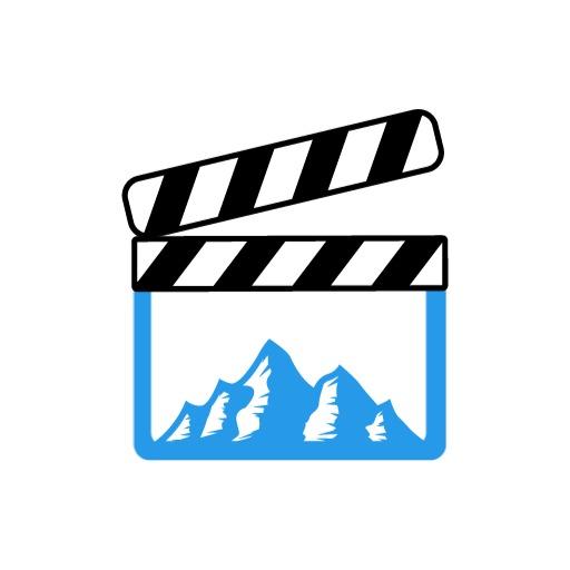 Cinematic Blue Movie Clapperboard Showcasing Entertainment Logo Template