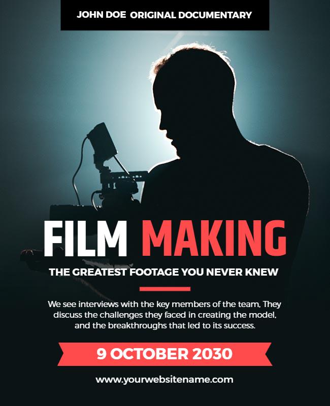 Cinematic Silhouette Film Making Documentary Poster Template