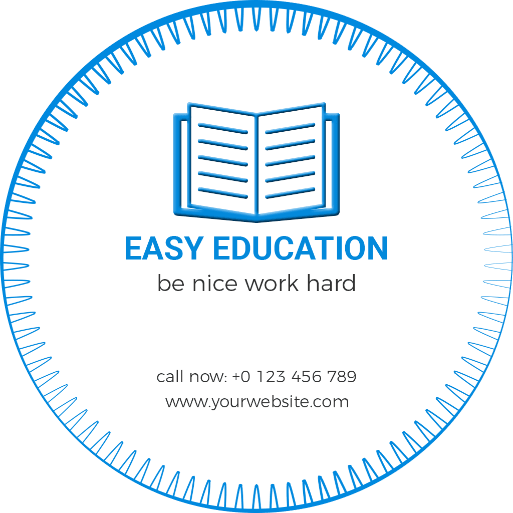 Circular Blue Easy Education Business Card Template