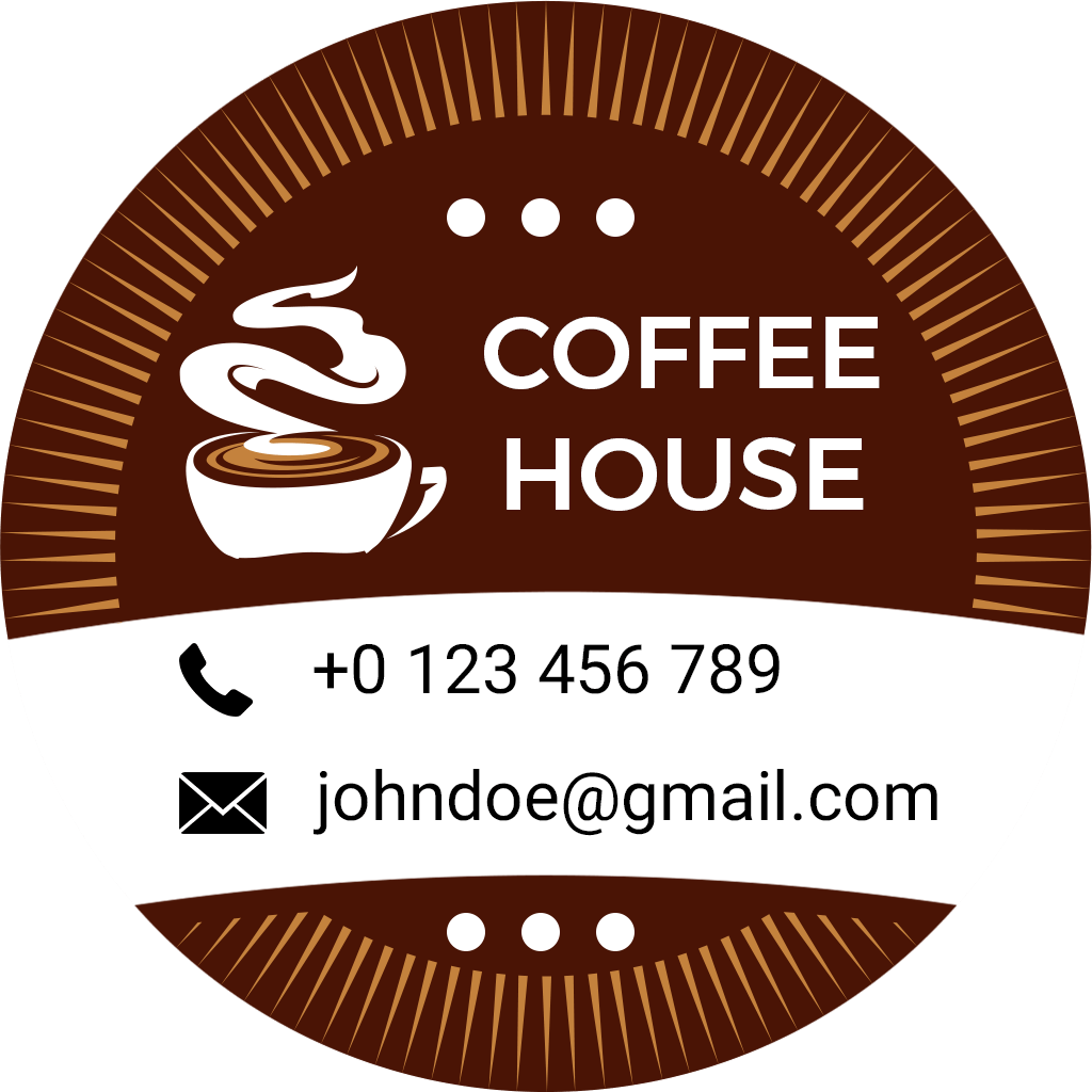 Circular Brown Coffee House Business Card Template
