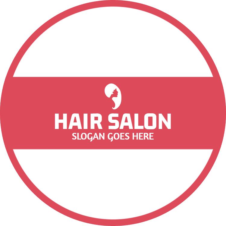 Circular Chic Red Hair Salon Business Card Template