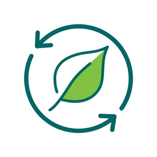 Circular Green Leaf Symbol Promoting Eco Friendly Practices Logo Template