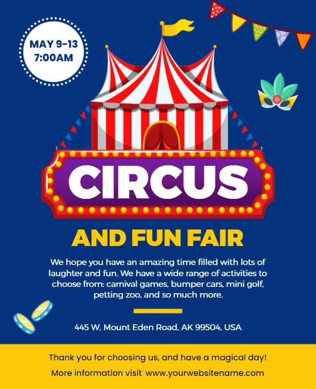 Circus and Fun Fair Event Flyer Template