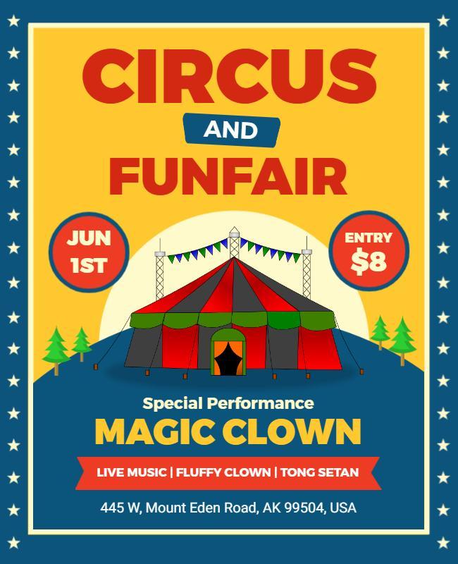 Circus and Funfair Event Flyer Template