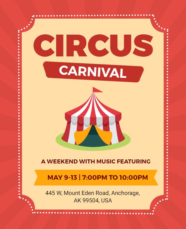 Circus Carnival Weekend Event Flyer Template