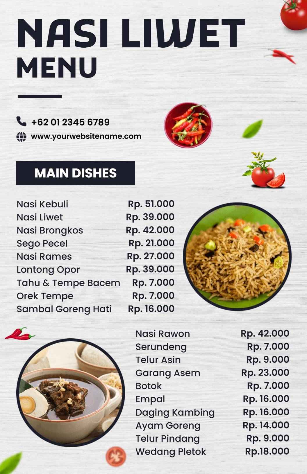 Cita Rasa Asli Indonesia Dengan Template Menu Nasi Liwet