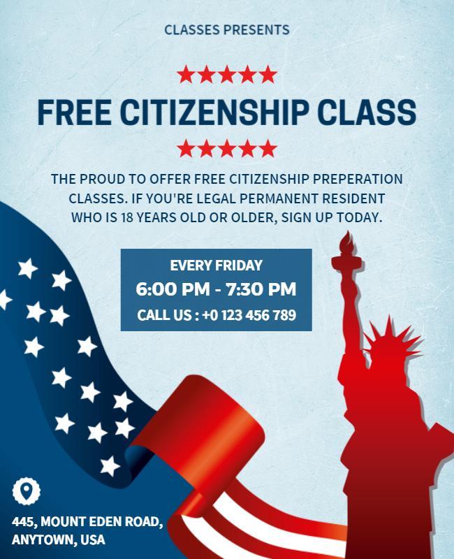 Citizenship Class Flyer Template