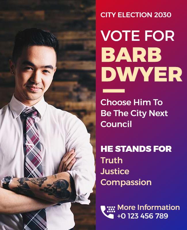 Vibrant Gradient City Election Campaign Flyer Template