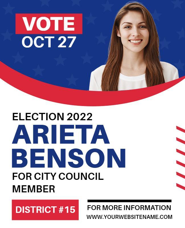 Patriotic Red and Blue City Council Election Flyer Template