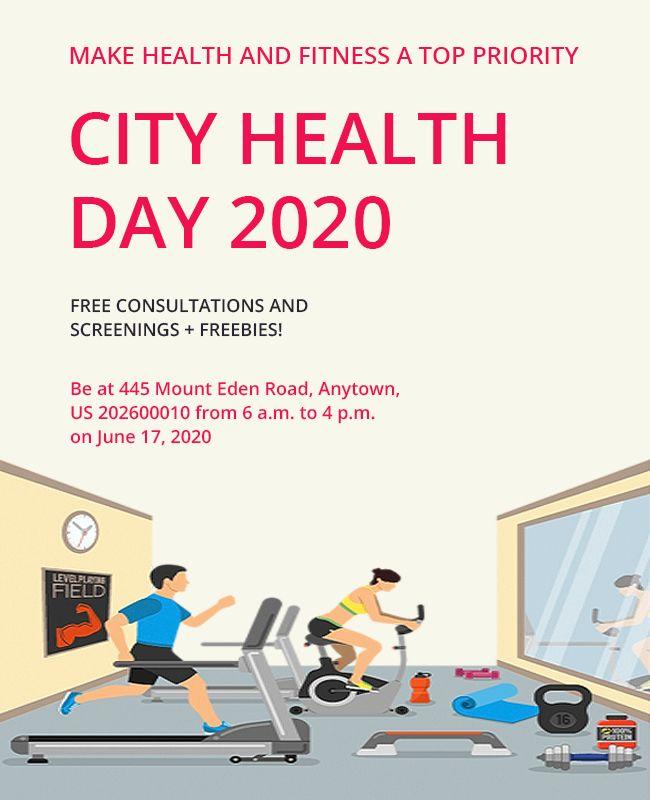 City Health Day Fitness Event Flyer Template