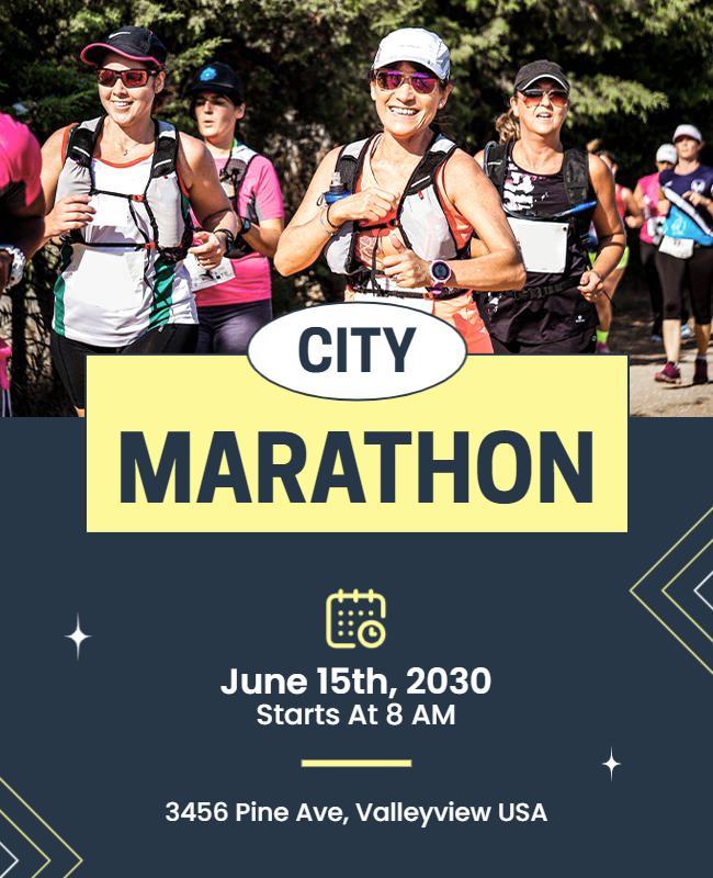 City Marathon Event Promotion Flyer Template