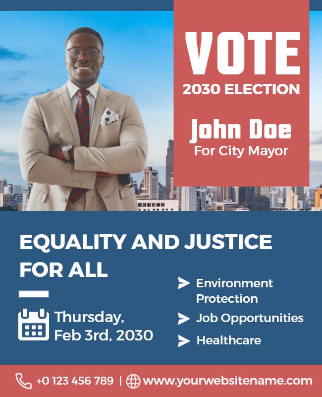 City Mayor Election Campaign Flyer Template