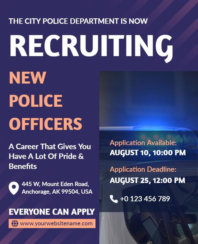 City Police Department Recruitment Flyer Template