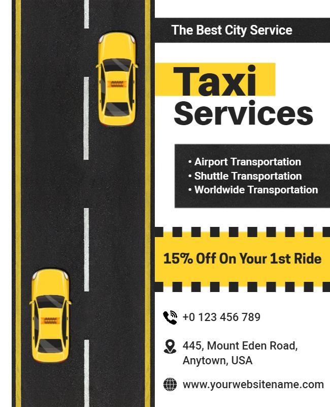 City Taxi and Shuttle Services Flyer Template