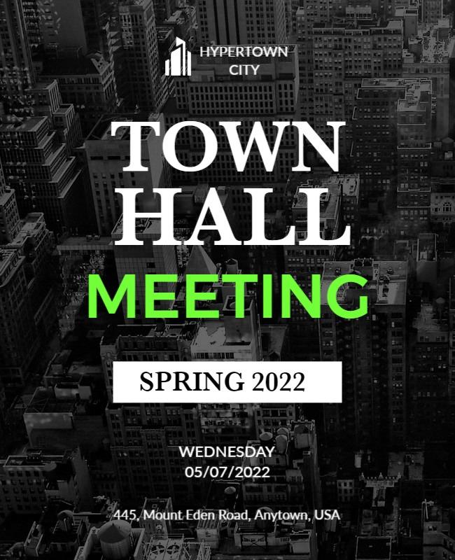 City Town Hall Meeting Event Flyer Template