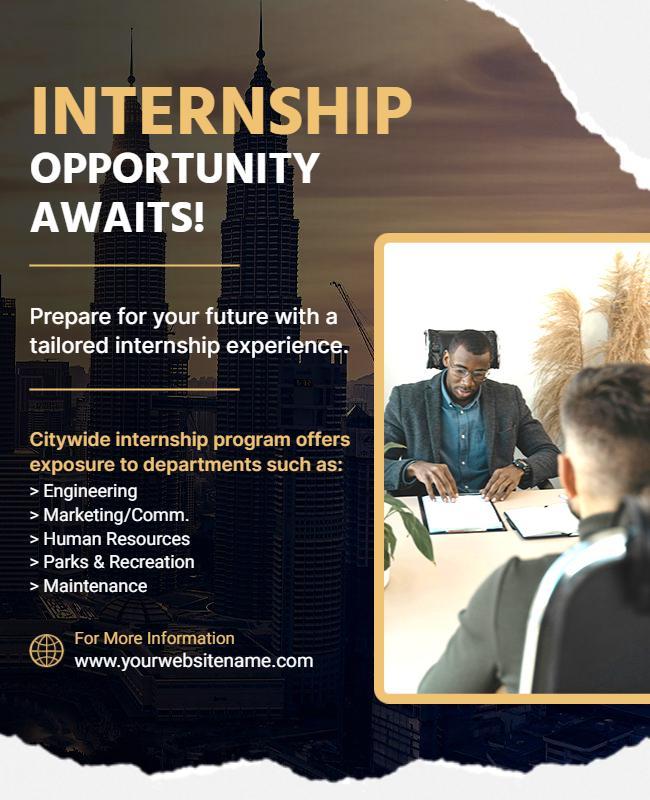 Citywide Internship Opportunity Informational Flyer Template