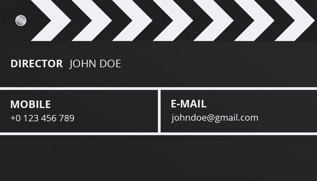 Clapperboard Black Director Personal Business Card Template
