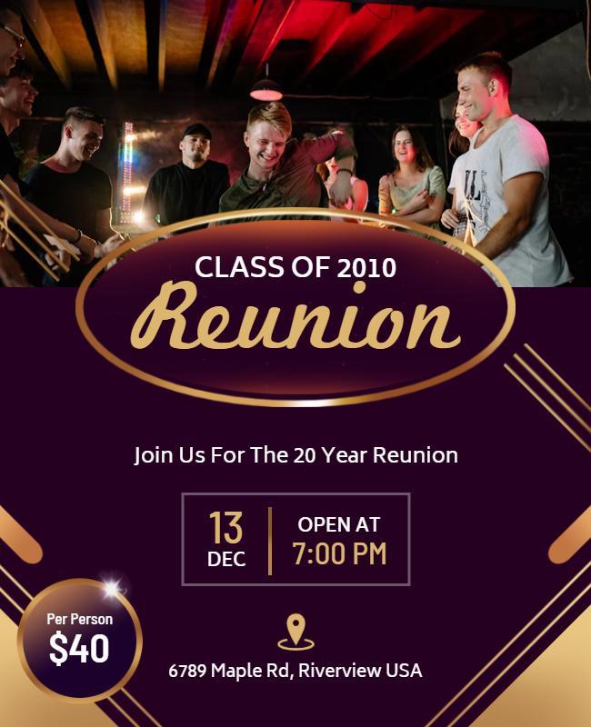 Class Of 2010 Reunion Event Flyer Template