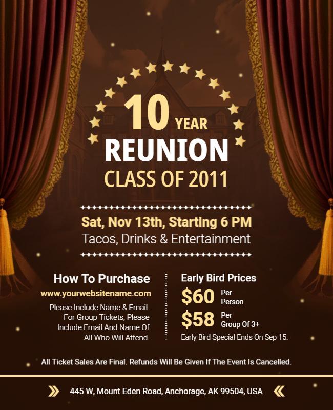 Class Of 2011 Reunion Celebration Flyer Template