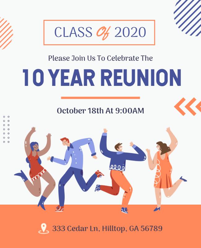 Class Of 2020 Ten Year Reunion Flyer Template