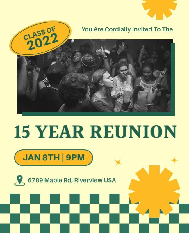 Class Of 2022 Fifteen Year Reunion Flyer Template