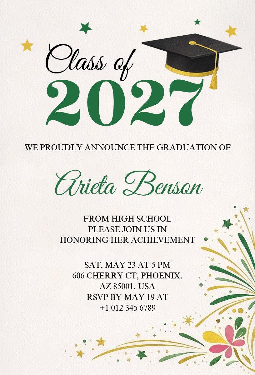 Class of 2027 Graduation Celebration Invitation Template