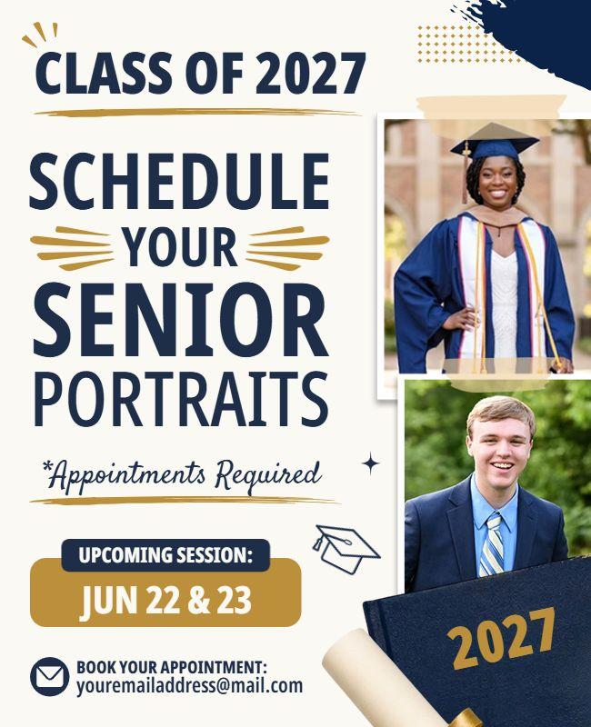 Class of 2027 Senior Portrait Scheduling Flyer Template