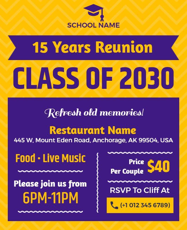 Class Of 2030 Reunion Event Flyer Template