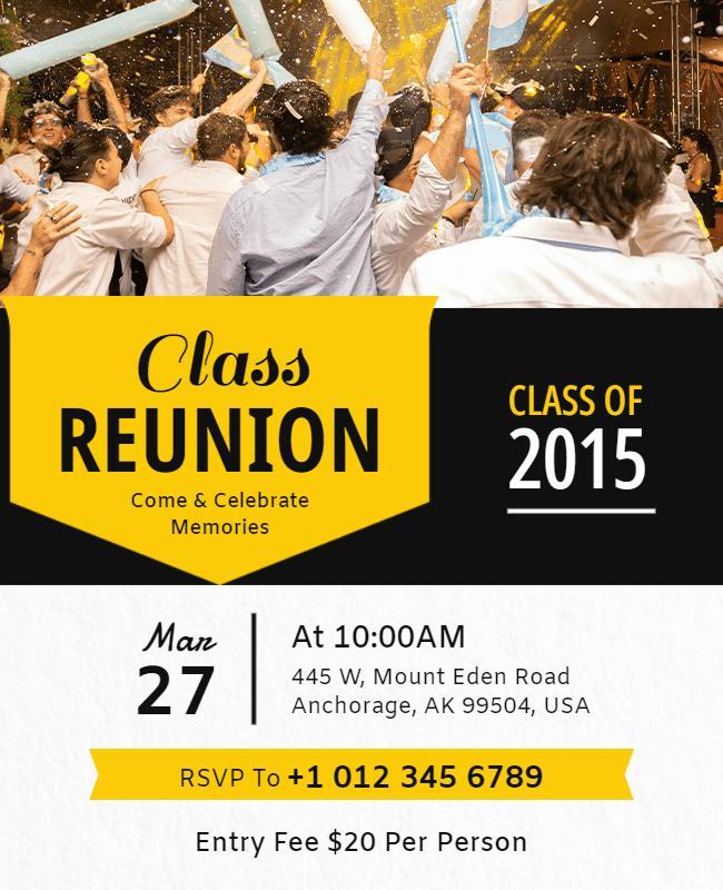 Class Reunion Celebration Event Flyer Template