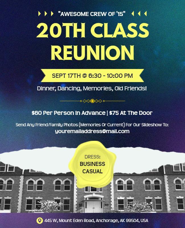 Class Reunion Event Invitation Flyer Template