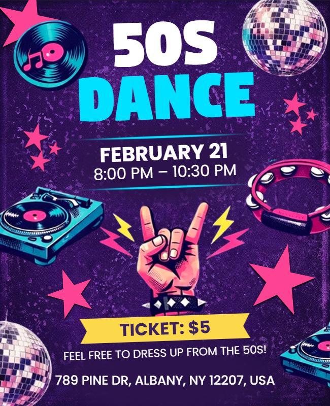 Classic 50s Dance Event Flyer Template