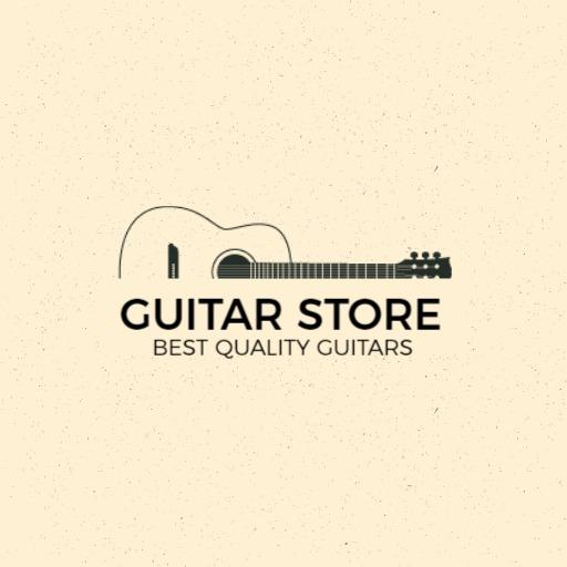 Classic Acoustic Guitar Design for Music Retail Logo Template