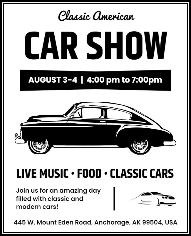 Classic American Car Show Event Flyer Template