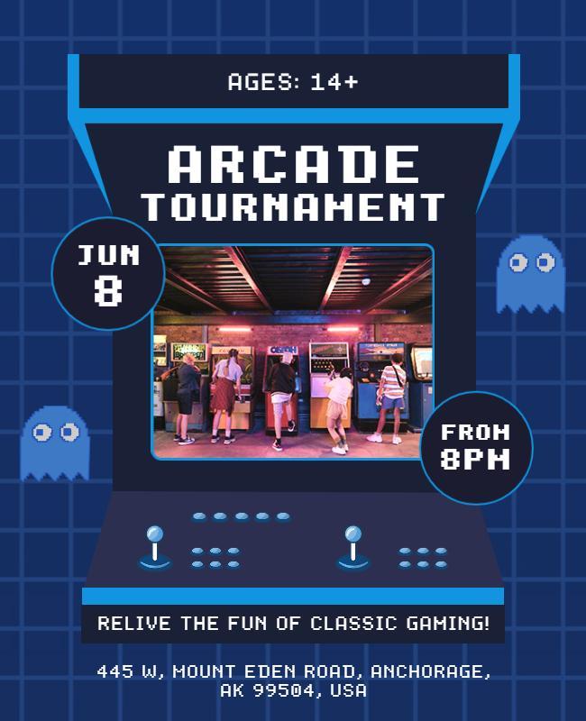 Classic Arcade Gaming Tournament Flyer Template