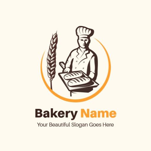 Classic Bakery Logo Featuring a Chef with Fresh Bread Design Logo Template