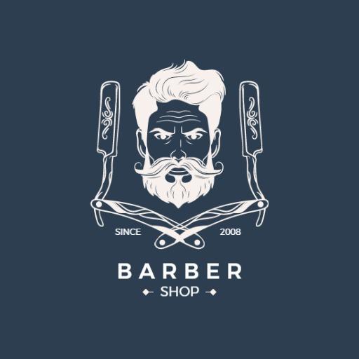 Classic Barber Logo Featuring Stylish Mustached Gentleman Logo Template