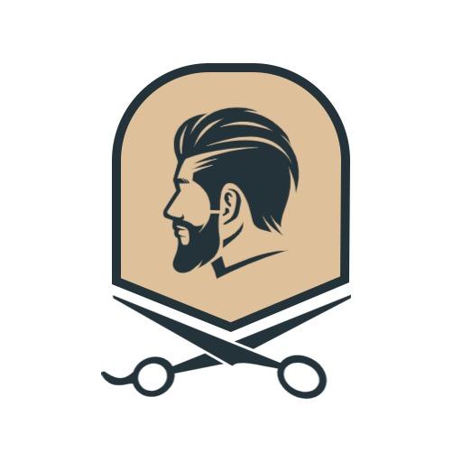 Classic Barber Shop Logo Featuring Elegant Scissors and Styling Template