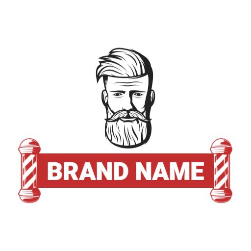 Classic Barber Shop Logo Featuring Stylish Bearded Man Icon Logo Template