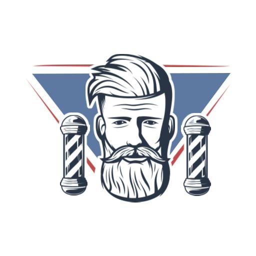Classic Barber Shop Logo Featuring Stylish Bearded Man Logo Template