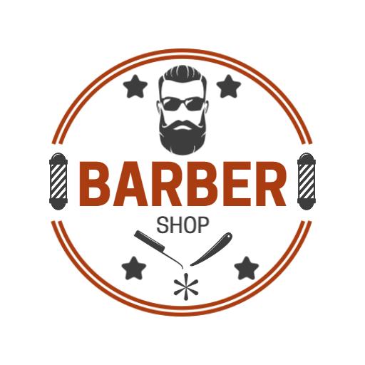 Classic Barber Shop Logo with Stylish Beard and Tools Design Logo Template